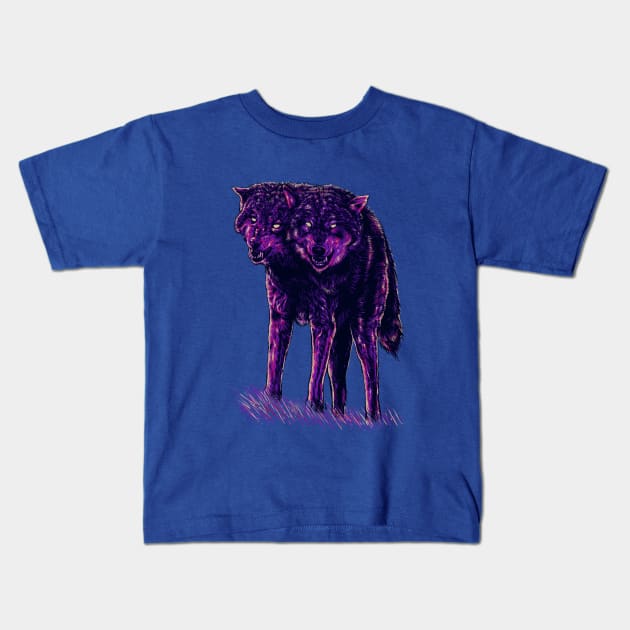 wolves 2head Kids T-Shirt by barmalisiRTB